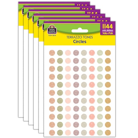 Teacher Created Resources Terrazzo Tones Circles Mini Stickers Valu-Pak, 8 Designs, 6864PK 7213